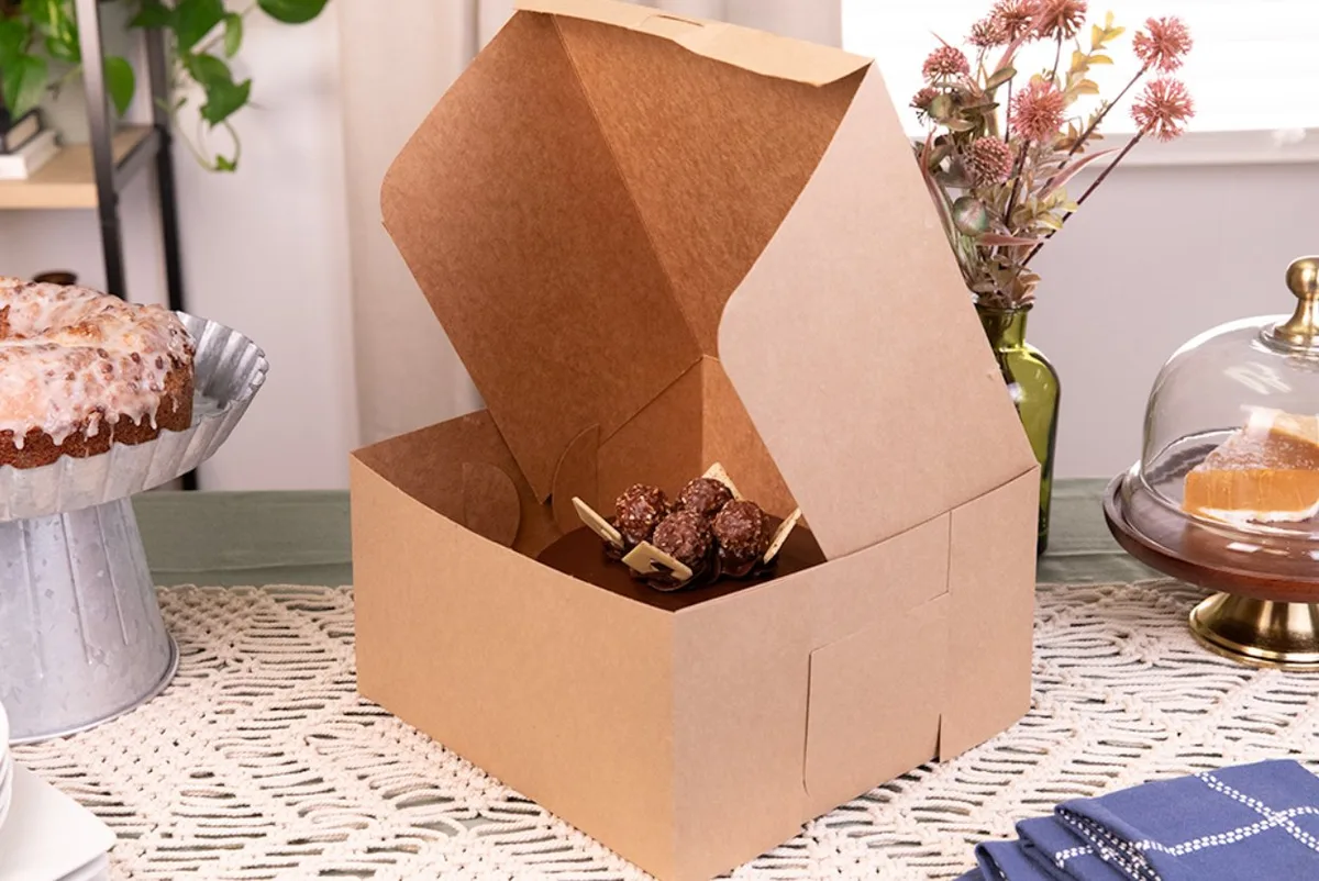 Caja Premium Kraft para Panadería 10X10X5"