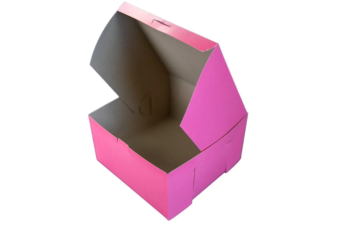 Caja Rosa para Panadería 9X9X5"